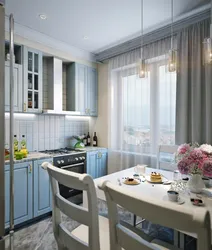 Kitchen design 7 square meters with balcony