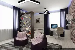 Заманауи жасөспірімдер жатын бөлмесінің интерьері