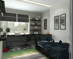 Modern teenager bedroom interior