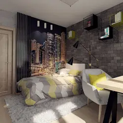 Modern teenager bedroom interior