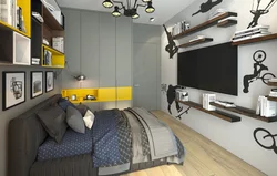 Modern teenager bedroom interior