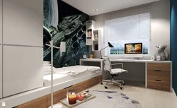 Modern teenager bedroom interior