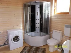 Bathroom with shower in the country house photo