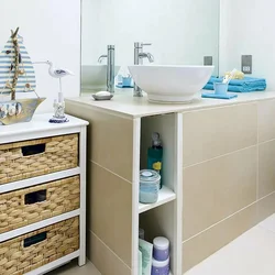 Bathroom with chest of drawers design