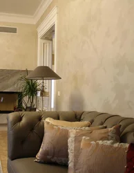 Wet silk in the living room interior