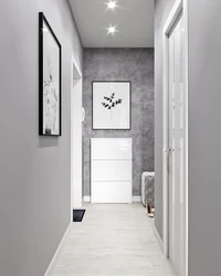 White wallpaper design in the hallway