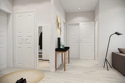 White wallpaper design in the hallway