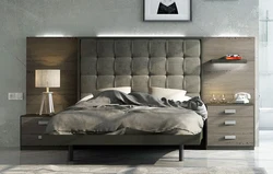 Graphite color in the bedroom interior