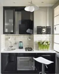 Kitchen design in a modern style in Khrushchev 6 sq.m.