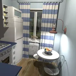 Kitchen design in a modern style in Khrushchev 6 sq.m.