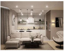 Beautiful living room kitchen design in a modern style