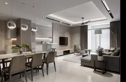 Beautiful living room kitchen design in a modern style