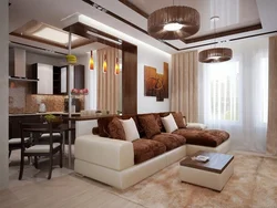 Beautiful living room kitchen design in a modern style