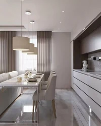 Beautiful living room kitchen design in a modern style