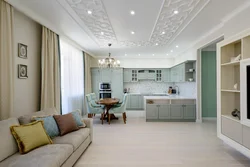 Beautiful living room kitchen design in a modern style