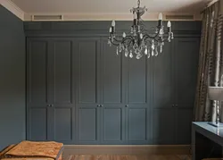 Gray wardrobe in the hallway design