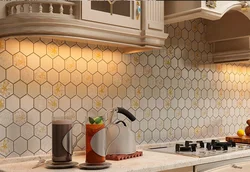 Kitchen design with honeycomb splashback