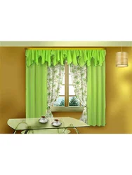 Gray green curtains for the kitchen photo