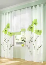 Gray green curtains for the kitchen photo