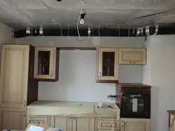 Установка натяжных потолков фото для кухни