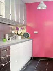 Kitchen design pink walls