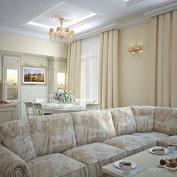 Klassik Divan Ilə Qonaq Otağı Dizaynı