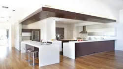 Ceiling In The Kitchen Photo With A Bar Counter