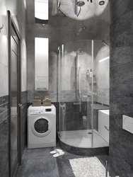 Bathroom design tiles with shower and washing machine