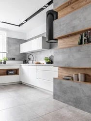 Kitchen design wood concrete