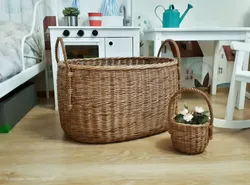 Baskets in the kitchen interior