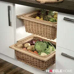 Кошыкі ў інтэр'еры кухні