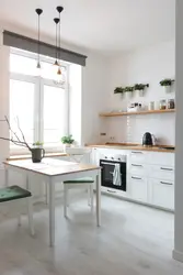 Kitchen design in Khrushchev without wall cabinets