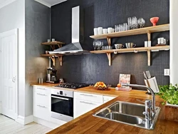 Kitchen design in Khrushchev without wall cabinets