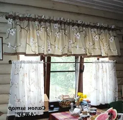 Шторы деревенские на кухне фото