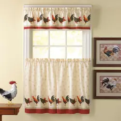 Rustic curtains in the kitchen photo