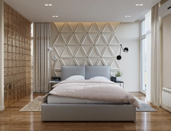 Decorate the wall behind the bed in the bedroom photo