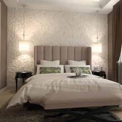 Decorate the wall behind the bed in the bedroom photo