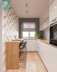 Design Of A Narrow Kitchen 2 By 4 Meters Photo With A Window