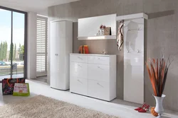Hallway white gloss mirror photo
