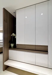 Hallway white gloss mirror photo