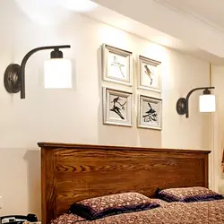 Sconce on the wall photo in the bedroom photo