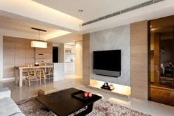 Kitchen living room with TV on the wall photo