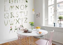 Wallpaper With Leaves In The Kitchen Interior