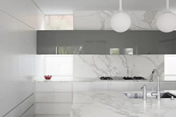 Kitchen Design With Marbled Splashback