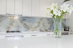 Kitchen Design With Marbled Splashback