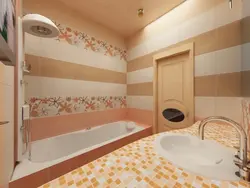 Ванна бөлмесінің плиткасының дизайны шағын қабырға
