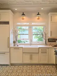 Kitchen design along the window for home