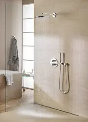 Built-in faucets for bathroom with shower photo