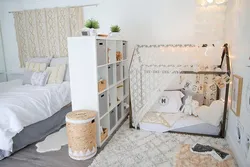 How to divide one room into a nursery and a bedroom photo