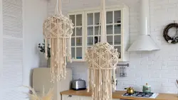 Macrame in the interior of the apartment kitchen